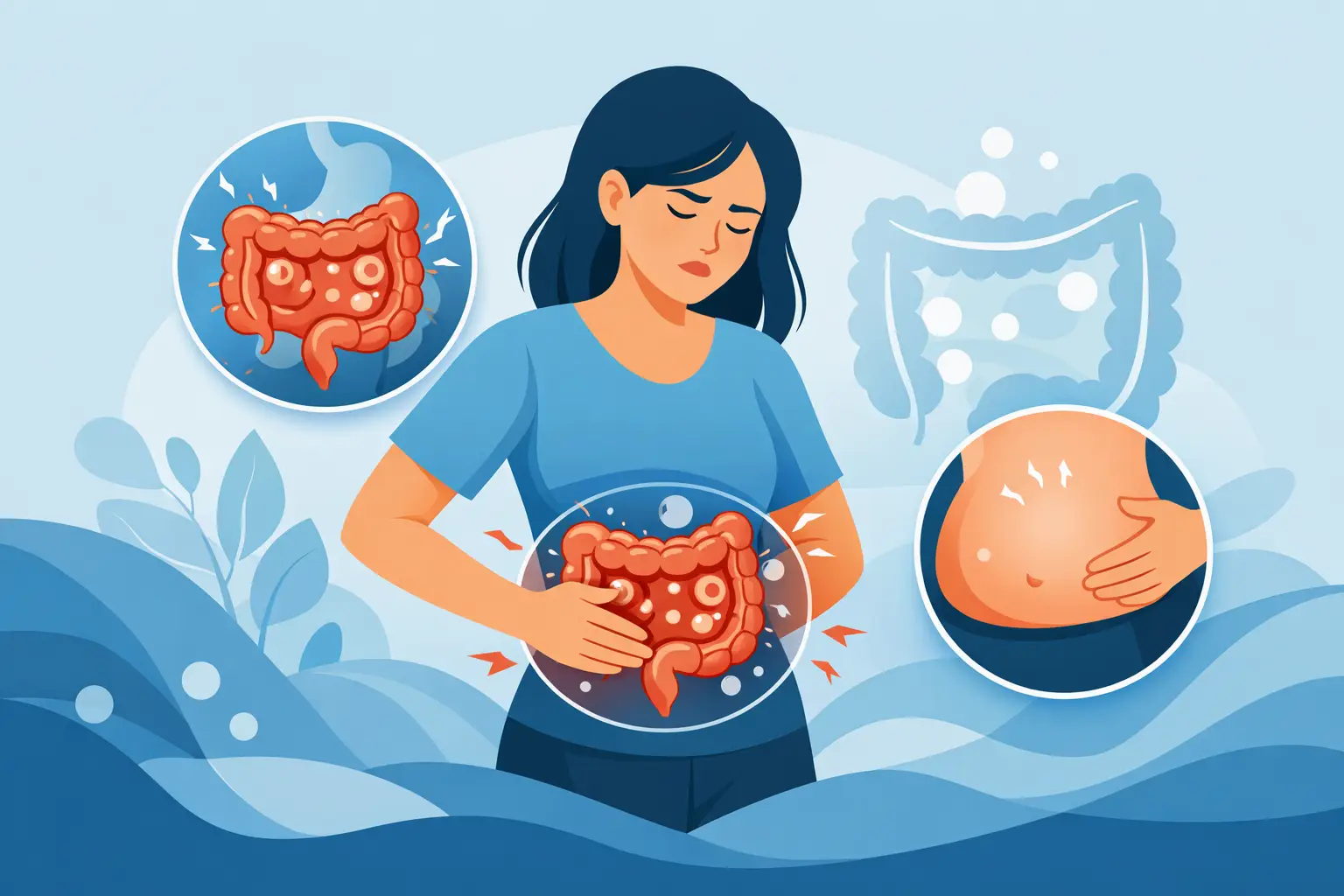 Colon irritable con distensión abdominal