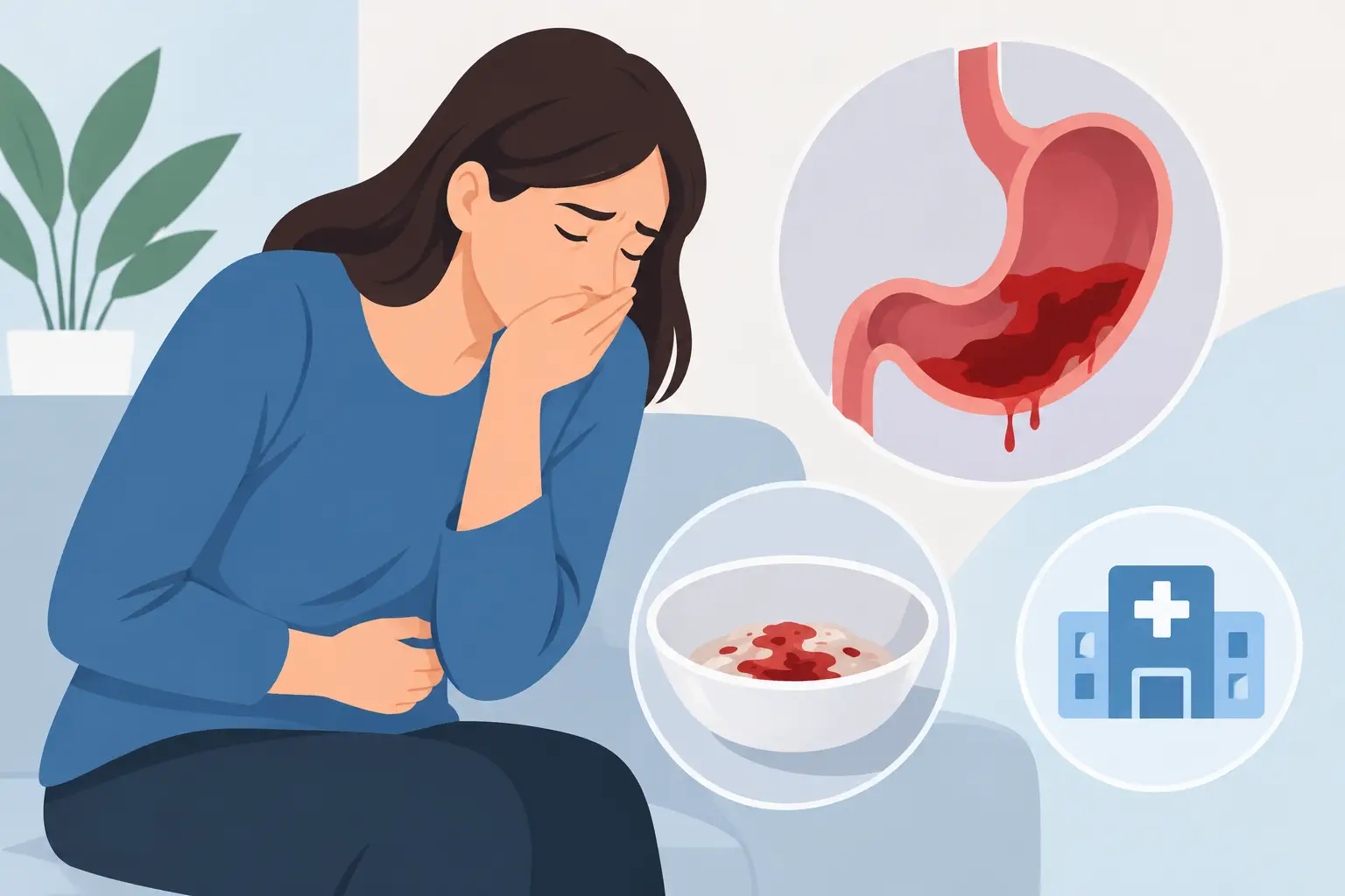 Qué causa vómito con sangre y cuándo acudir